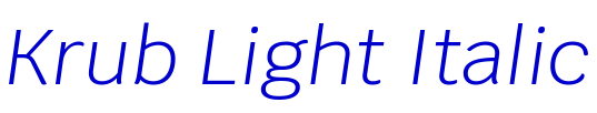 Krub Light Italic 字体